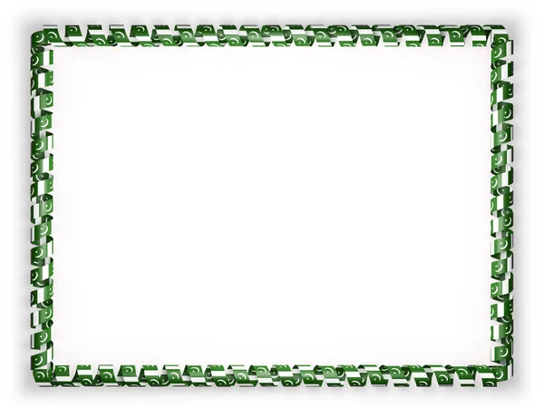 Ram och gränsa av menyfliksområdet med flaggan Pakistan. 3D illustration — Stockfoto