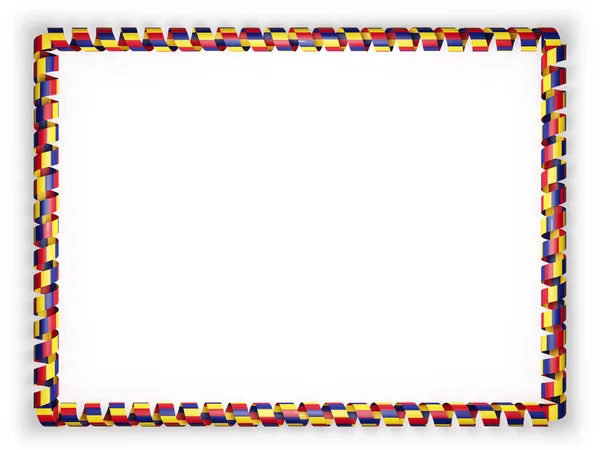 框架和罗马尼亚国旗丝带系的边界。3d 图 — 图库照片