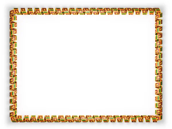 框架和斯里兰卡国旗丝带系的边界。3d 图 — 图库照片