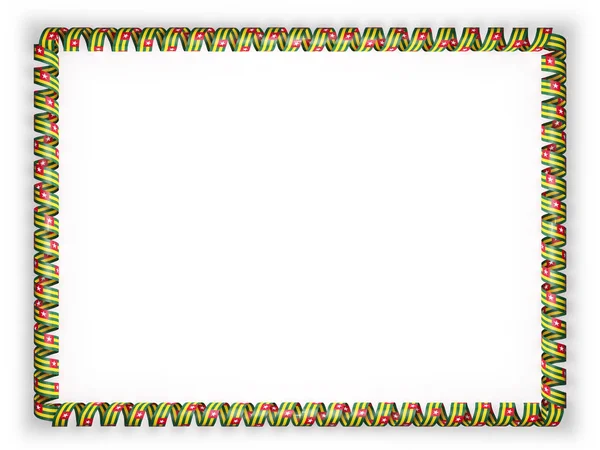 Cadre et bordure du ruban avec le drapeau togolais. Illustration 3d — Photo