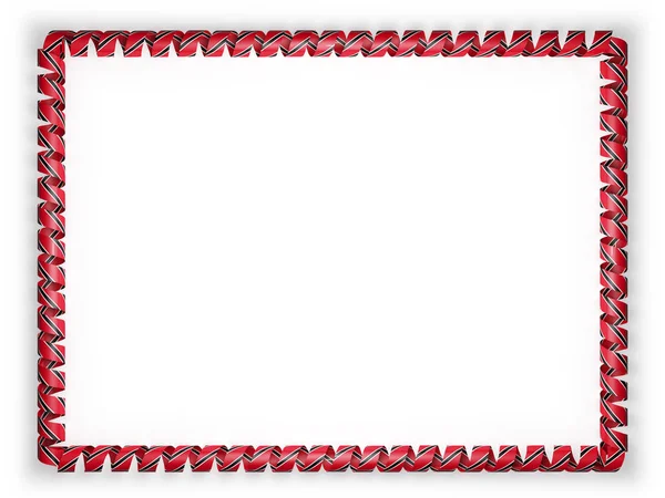 Frame en de rand van lint met de vlag van Trinidad en Tobago. 3D illustratie — Stockfoto