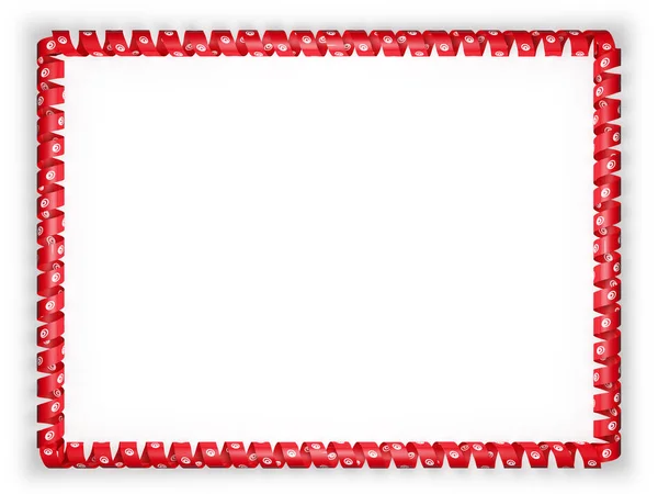 Cadre et bordure du ruban avec le drapeau tunisien. Illustration 3d — Photo