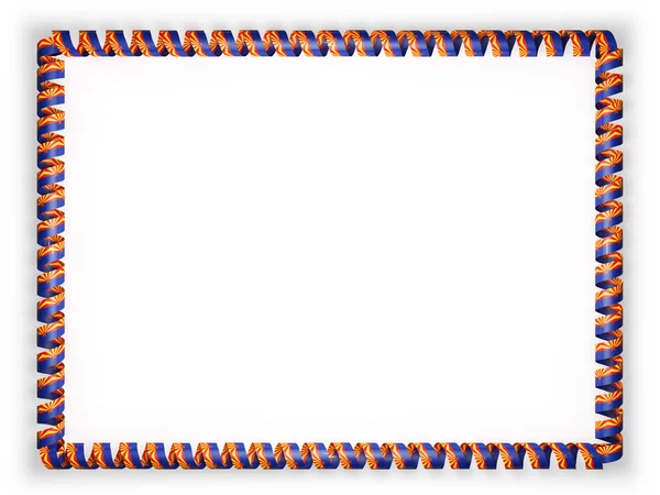 Ramki i krawędzią ribbon z Flaga stanu Arizona, Stany Zjednoczone Ameryki. ilustracja 3D — Zdjęcie stockowe