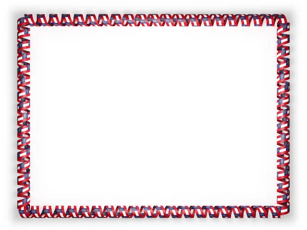 Cadre et bordure du ruban avec le drapeau de l'État de Géorgie, États-Unis. Illustration 3d — Photo