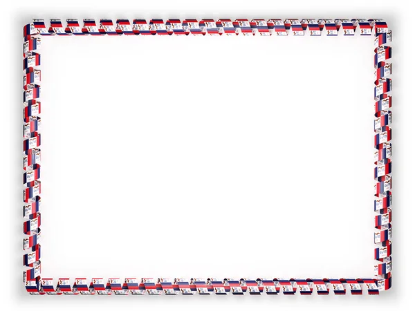 Πλαίσιο και στα σύνορα της κορδέλας με την κρατική σημαία Iowa, Usa. 3D απεικόνιση — Φωτογραφία Αρχείου