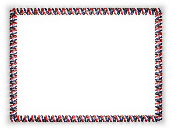 Πλαίσιο και στα σύνορα της κορδέλας με το κράτος Μισσούρι σημαία, ΗΠΑ, μπορντούρα από το χρυσό σκοινί. 3D απεικόνιση — Φωτογραφία Αρχείου