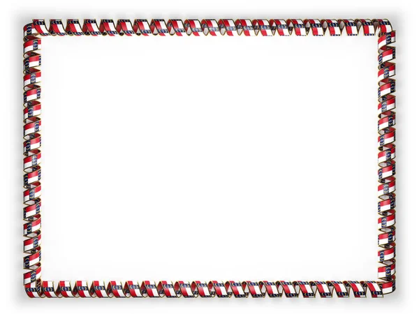 Cadre et bordure du ruban avec le drapeau de l'État de Caroline du Nord, États-Unis, bordure de la corde d'or. Illustration 3d — Photo