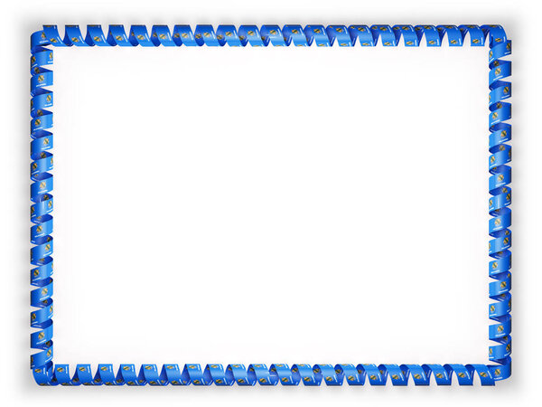 Frame and border of ribbon with the state Oklahoma flag, USA. 3d illustration