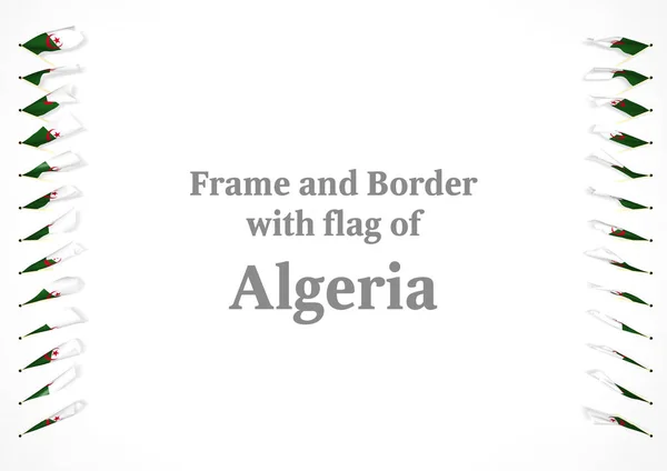 Cadre et frontière avec le drapeau de l'Algérie. Illustration 3d — Photo