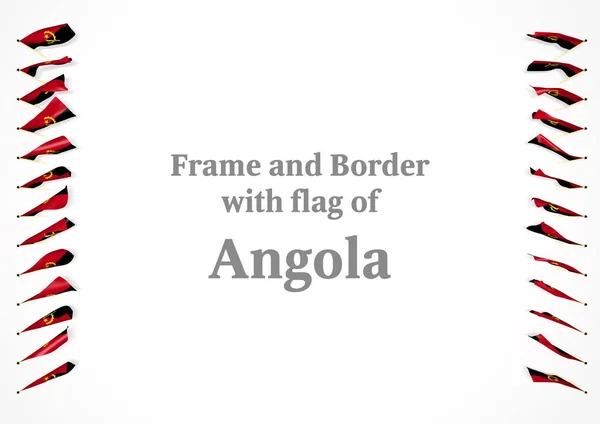 Ram och gränsen med flagga Angolas. 3D illustration — Stockfoto