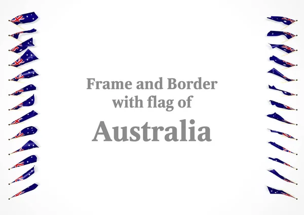 Keret és határ-Ausztrália zászlaja. 3D-s illusztráció — Stock Fotó