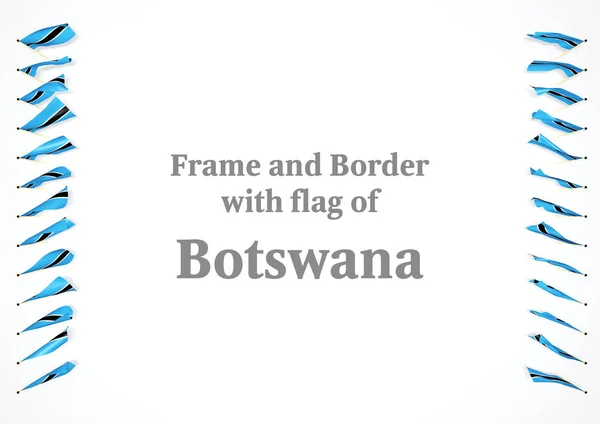 Çerçeve ve Botsvana bayrağı ile sınır. 3D çizim — Stok fotoğraf