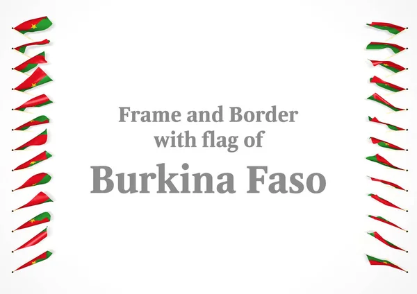 Çerçeve ve Burkina Faso bayrağı ile sınır. 3D çizim — Stok fotoğraf