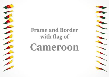Çerçeve ve Kamerun bayrağı ile sınır. 3D çizim
