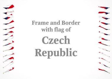 Çerçeve ve Çek Cumhuriyeti bayrağı ile sınır. 3D çizim