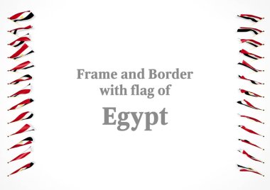 Çerçeve ve Mısır bayrağı ile sınır. 3D çizim