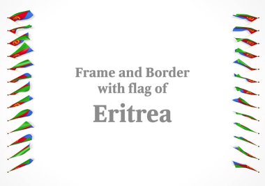 Çerçeve ve Eritre bayrağı ile sınır. 3D çizim