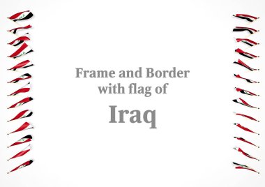 Çerçeve ve Irak bayrağı ile sınır. 3D çizim