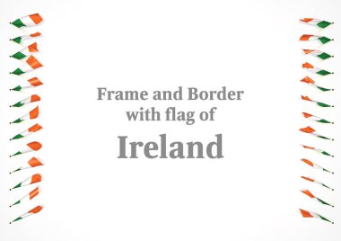 Çerçeve ve İrlanda bayrağı ile sınır. 3D çizim
