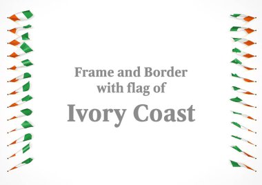 Çerçeve ve Fildişi Sahili bayrağı ile sınır. 3D çizim