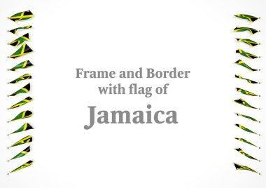 Çerçeve ve Jamaika bayrağı ile sınır. 3D çizim