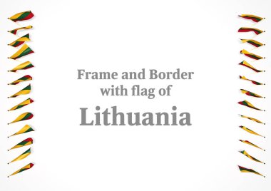 Çerçeve ve Litvanya bayrağı ile sınır. 3D çizim