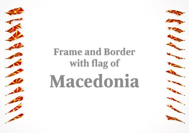 Çerçeve ve Makedonya bayrağı ile sınır. 3D çizim