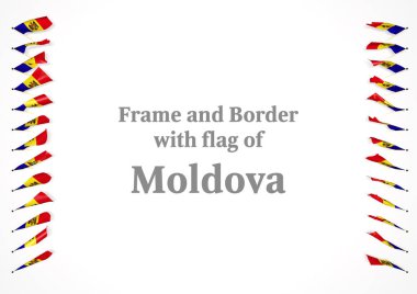 Çerçeve ve Moldova bayrağı ile sınır. 3D çizim