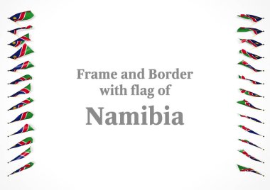 Çerçeve ve Namibya bayrağı ile sınır. 3D çizim