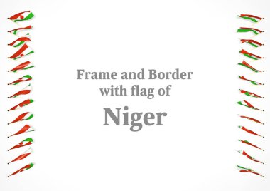 Çerçeve ve Nijer bayrağı ile sınır. 3D çizim