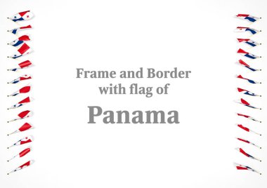 Çerçeve ve Panama bayrağı ile sınır. 3D çizim