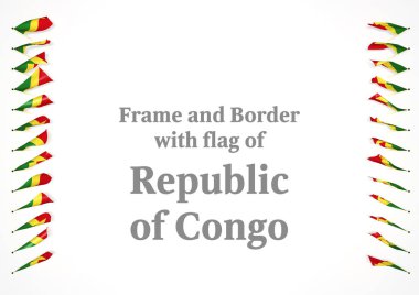 Çerçeve ve Kongo Cumhuriyeti bayrağı ile sınır. 3D çizim
