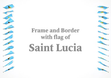 Çerçeve ve Saint Lucia bayrağı ile sınır. 3D çizim