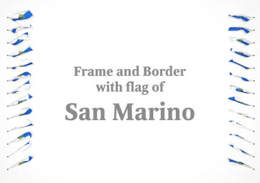 Çerçeve ve San Marino bayrağı ile sınır. 3D çizim