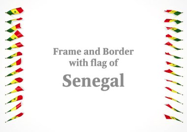 Çerçeve ve bayrağı Senegal ile sınır. 3D çizim