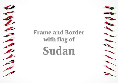 Çerçeve ve Sudan bayrağı ile sınır. 3D çizim