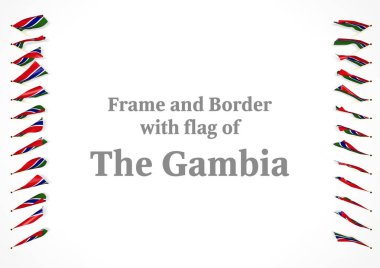 Çerçeve ve Gambiya bayrağı ile sınır. 3D çizim