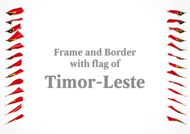 Çerçeve ve Doğu Timor bayrağı ile sınır. 3D çizim