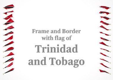 Çerçeve ve Trinidad ve Tobago bayrağı ile sınır. 3D çizim