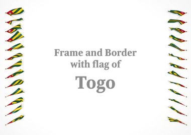 Çerçeve ve Togo bayrağı ile sınır. 3D çizim
