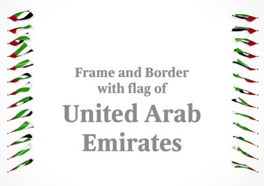 Çerçeve ve Birleşik Arap Emirlikleri bayrağı ile sınır. 3D çizim