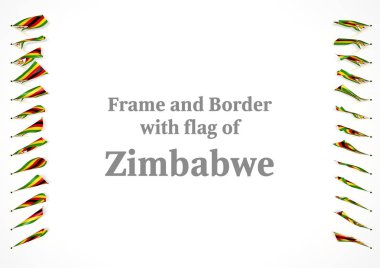 Çerçeve ve Zimbabve bayrağı ile sınır. 3D çizim