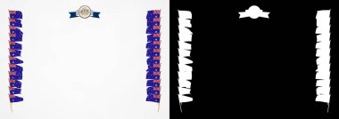 Çerçeve ve bayrak ve silah kat Avustralya ile sınır. 3D çizim