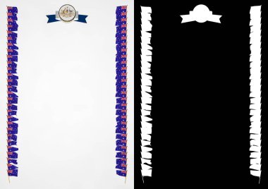 Çerçeve ve bayrak ve silah kat Avustralya ile sınır. 3D çizim