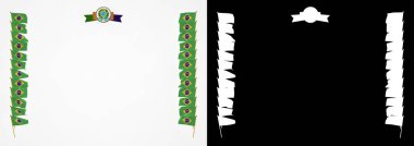 Çerçeve ve bayrak ve silah kat Brezilya sınırında. 3D çizim