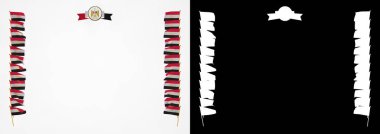 Çerçeve ve bayrak ve silah kat Mısır sınırında. 3D çizim