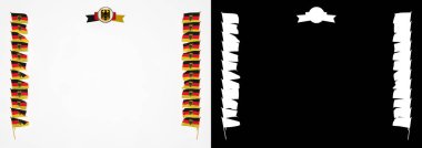 Çerçeve ve bayrak ve silah kat Almanya ile sınır. 3D çizim