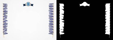 Çerçeve ve bayrak ve silah kat İsrail sınırında. 3D çizim