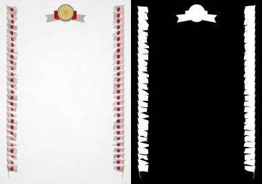 Çerçeve ve bayrak ve askeri üniformaları Japonya ile sınır. 3D çizim