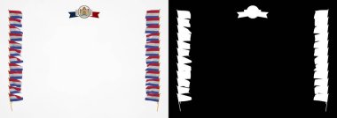 Çerçeve ve bayrak ve silah kat Hollanda sınırında. 3D çizim